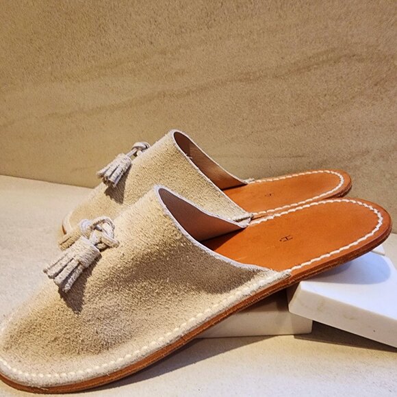 Hender Scheme Beige Tasseled Slipper Flat Unisex Adults 9, 10.25" - Picture 2 of 6